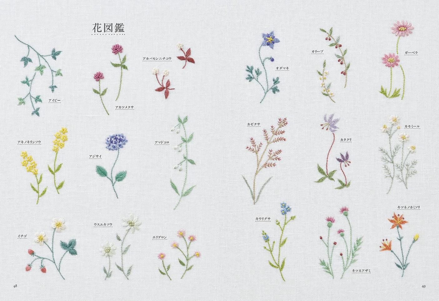 Enjoy your time at home with botanical embroidery - Japanese Craft Book*