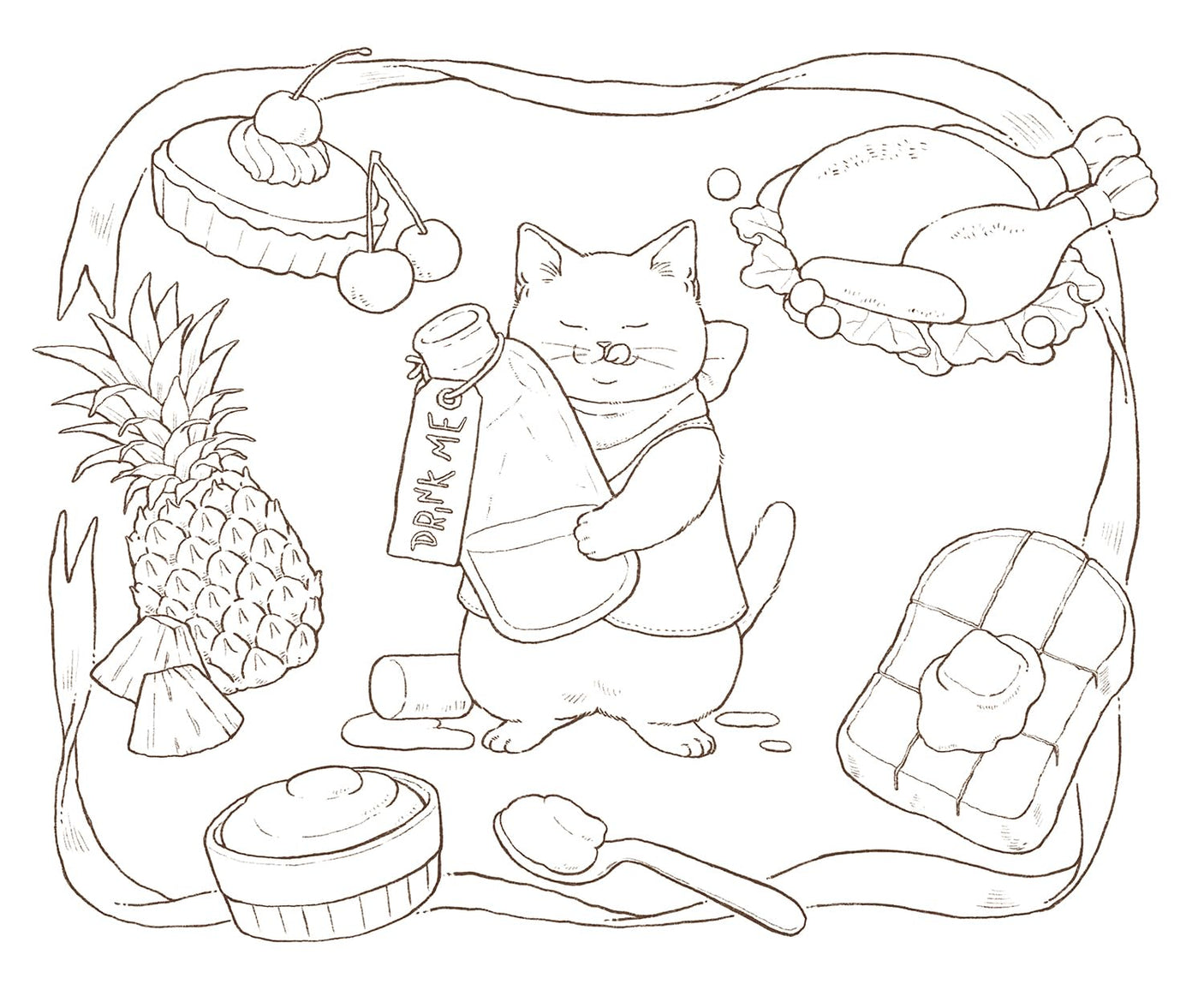 Alice and Dinah's Adventures in Wonderland: A Heart-Pounding Coloring Book Series - Japanese Craft Book