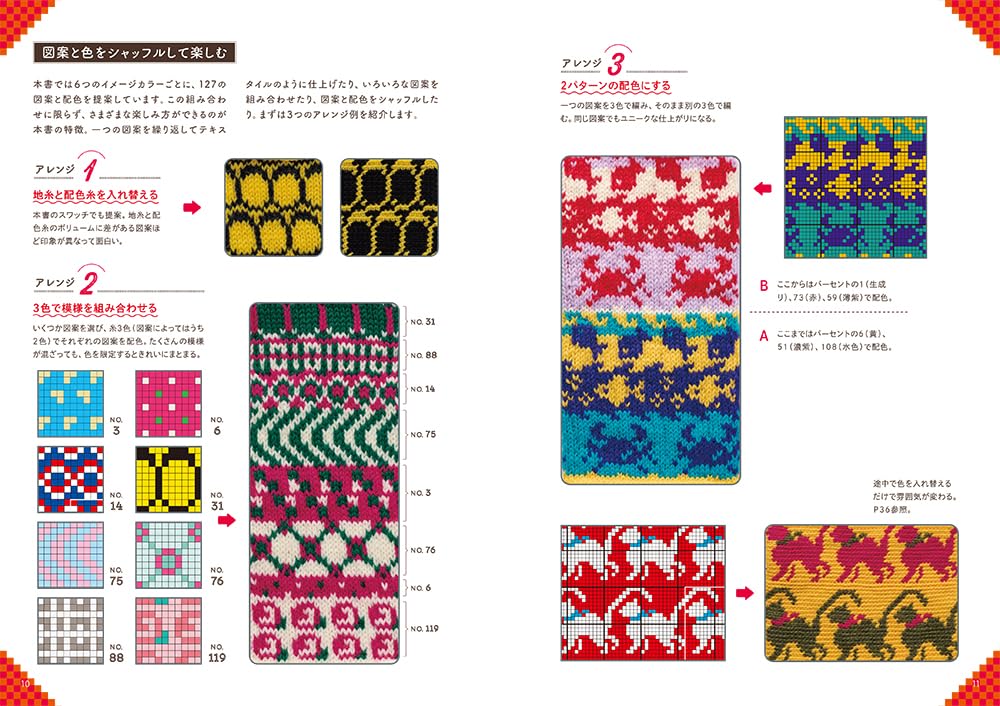 Knitting design and color scheme pattern book that you can choose from the image Japanese Craft Book