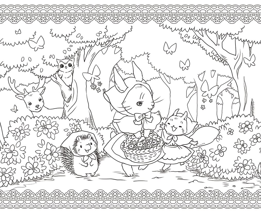 A fairy tale journey with little friends in the forest (TOKIMEKU series Ver. 5) - Japanese Coloring Book