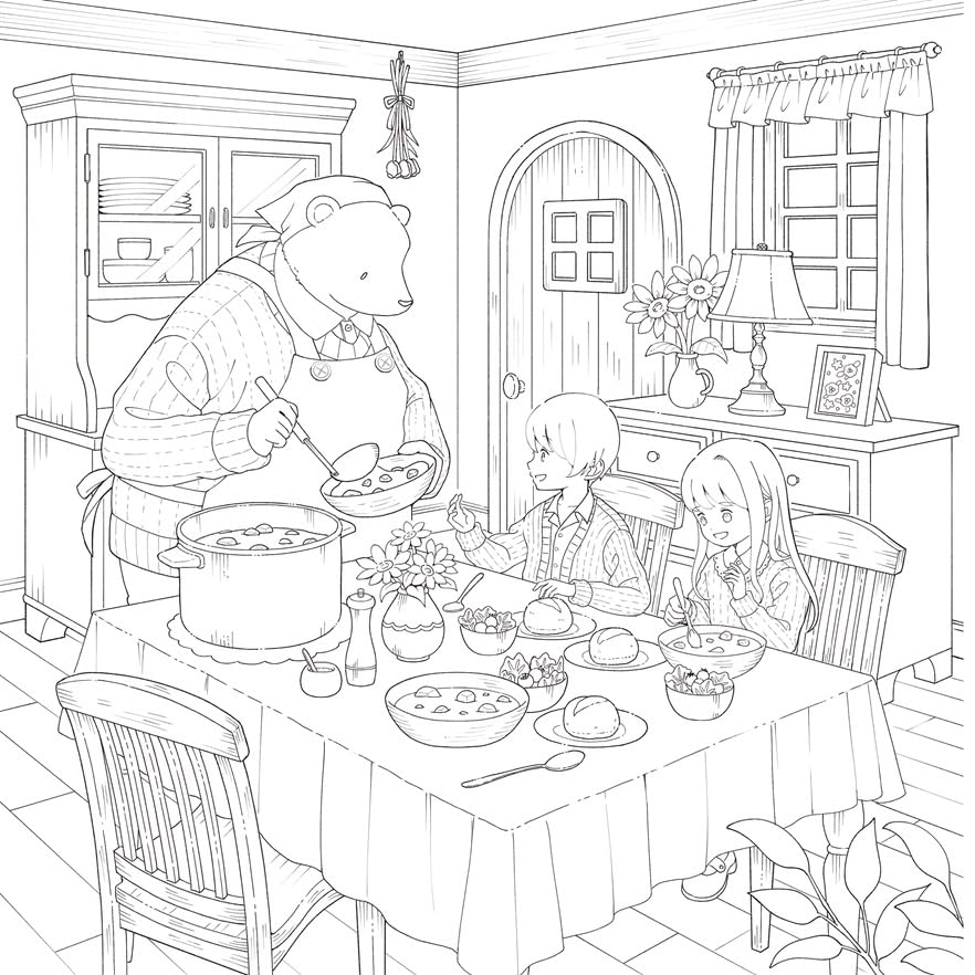 A Story-Weaving Coloring Book: A Forest Diary Journey with Little Twins - Japanese Coloring Book