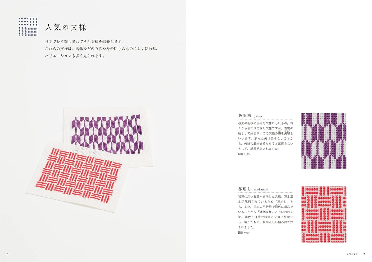 Enjoy Japanese patterns in cross stitch: 76 cute and beautiful traditional patterns such as checkered, houndstooth, lattice, and diamond patterns by Endo Saeko - Japanese Craft Book