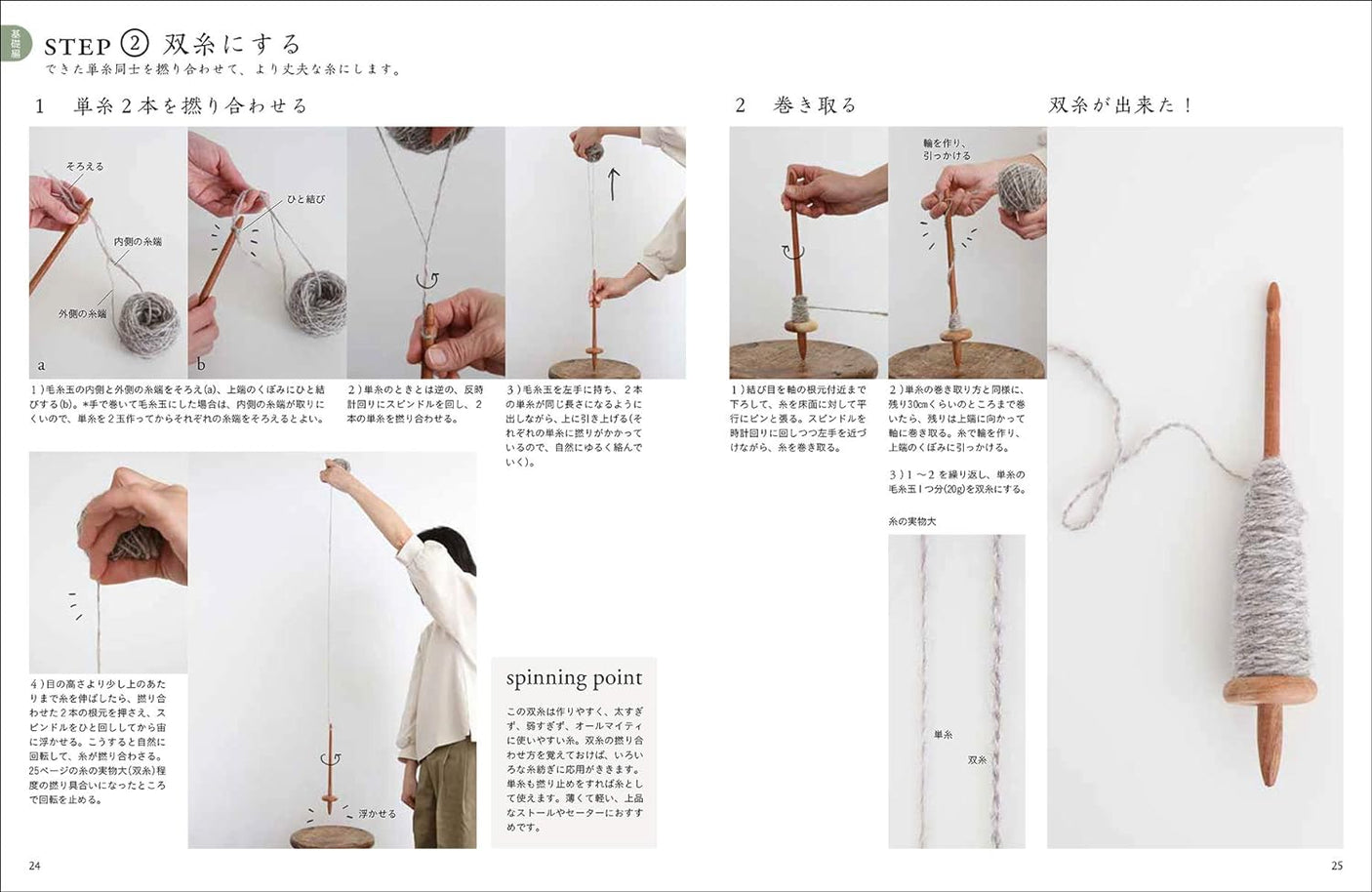 Basic yarn spinning: Spinning wool by spinning the spindle Japanese Craft Book