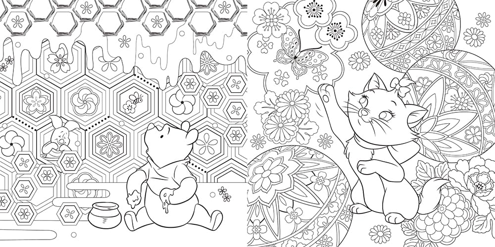 Adult Disney Japanese Modern Coloring Lesson Book - Japanese Craft Book