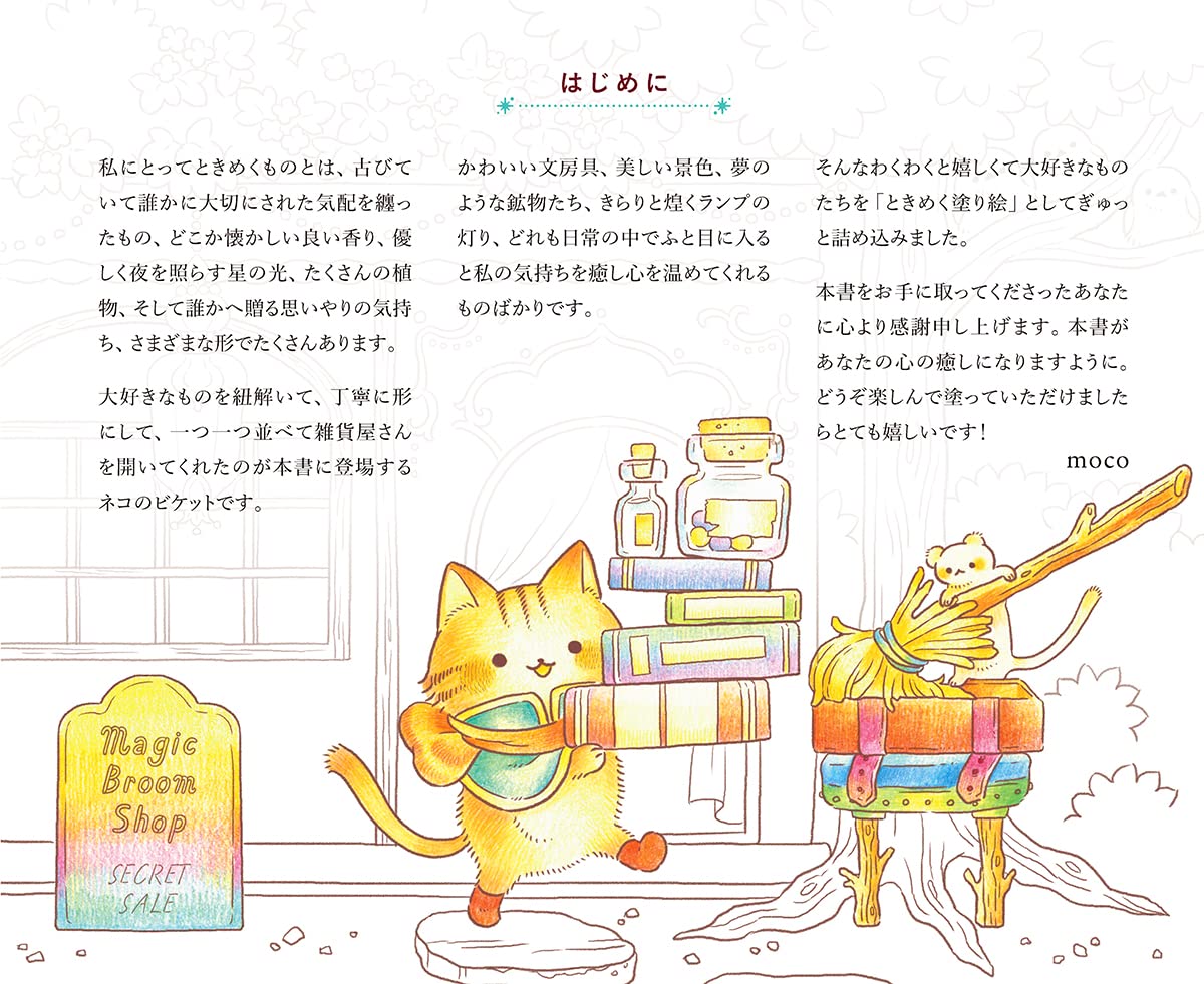 Cat's General Store and the Magic Key (TOKIMEKU series Ver. 3) - Japanese  coloring Book