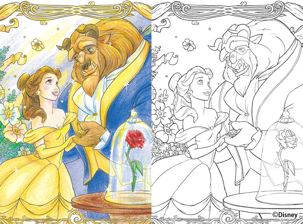 Disney's Fantastic Adult Disney Gift of Love A lovely postcard coloring book illustration Disney Inko Kotoriyama - Japanese Craft Book