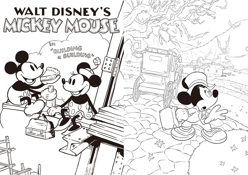 Adult Disney Mickey & Friends Vintage Colouring Book Japanese Craft Book illustration Disney - Japanese Craft Book