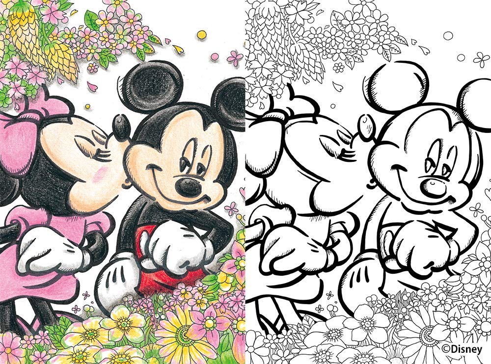 Adult Disney lovely postcard coloring book Japanese Coloring Book