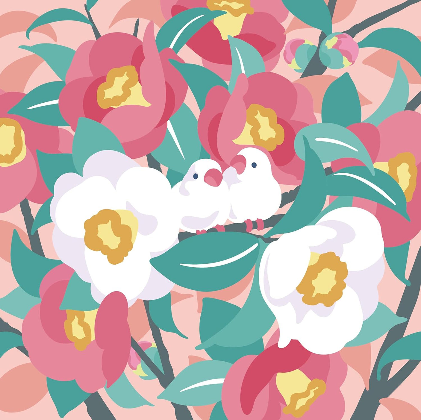 A healing puzzle coloring book that resets your mind and gently stimulates your brain: A Rondo of Flowers and Animals.  Japanese Craft Book