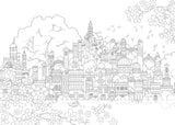 A coloring book that travels through the seasons at the Fantasy Town General Store - Japanese Coloring Book