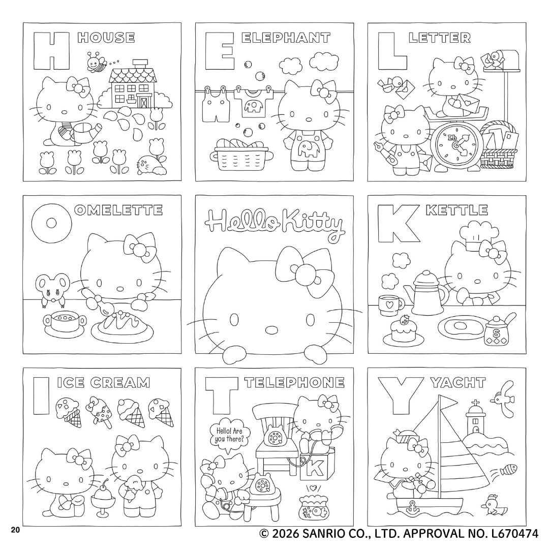 Nostalgic Sanrio Character Coloring Book (New Edition) - Japanese Craft Book