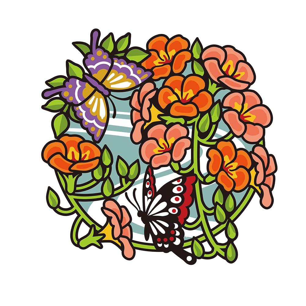 A healing puzzle coloring book that resets your mind and gently stimulates your brain: A calendar of seasonal flowers. Japanese Craft Book