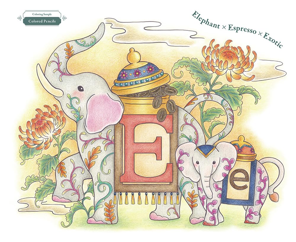 Coloring Book Series: Animals and the Mysterious ABC - Animals and the World of A to Z  - Japanese Craft Book