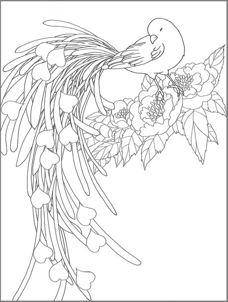 A coloring book for adults that quickly improves the autonomic nervous system: The world of flowers, birds, wind, and moon Japanese Coloring Book