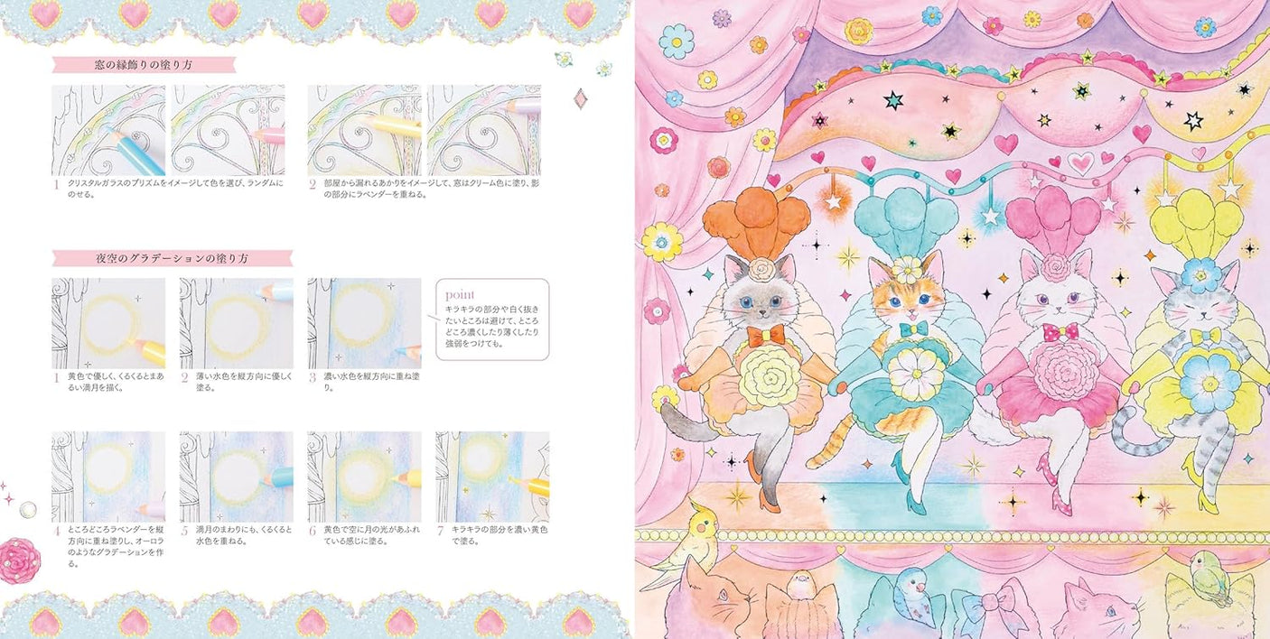 Dream color stage coloring book with the magic of cute Miki Takei - Japanese Craft Book