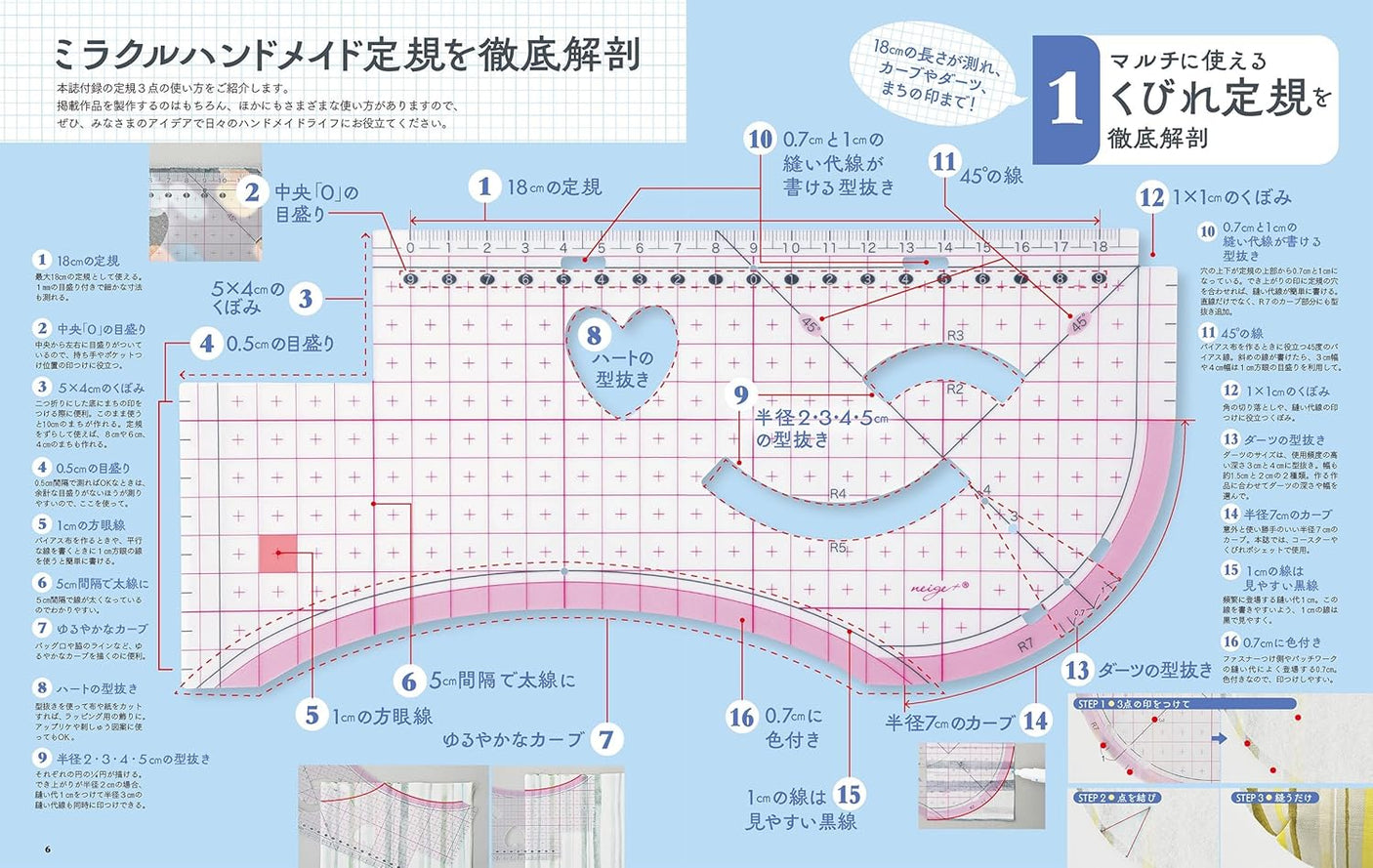 Yuki Inomata's Miracle Handmade Ruler Book: Three Idea Rulers that are Thoroughly Usable and Commercially OK Cloth Accessories  - Japanese Craft Book