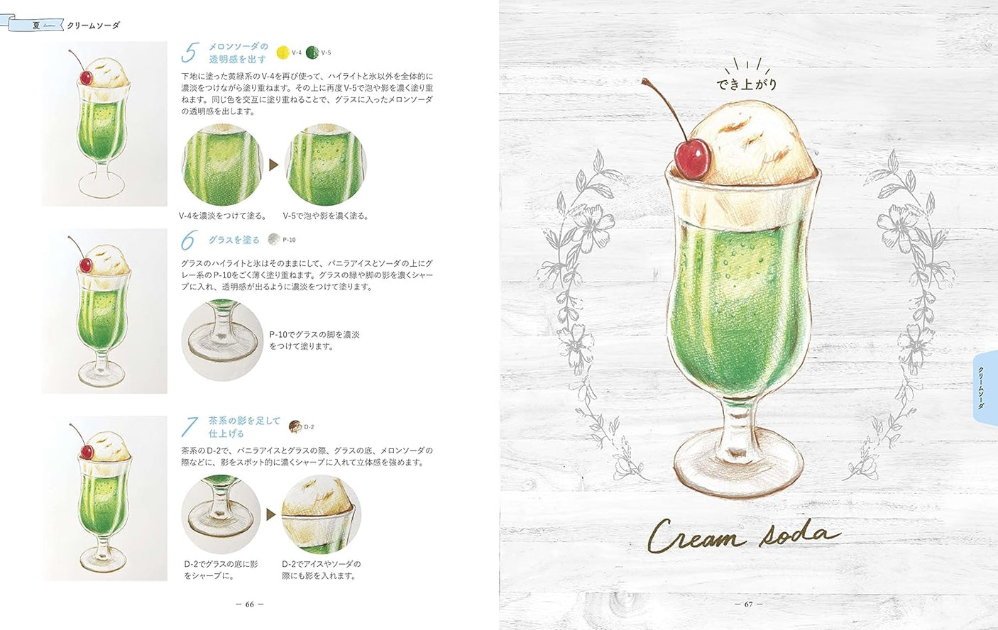 Delicious sweets drawn with magical coloring recipes! Lessons on how to color with colored pencils Japanese Coloring Book