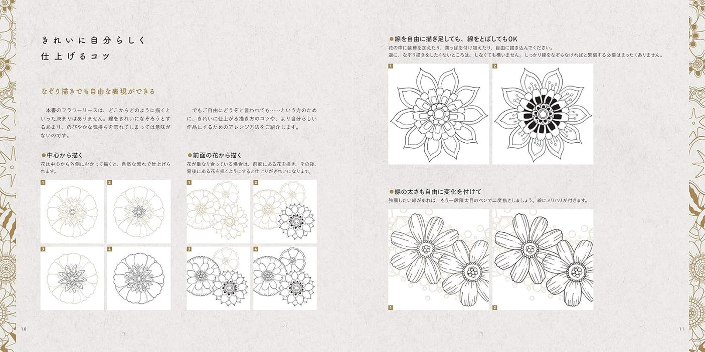 Tracing a flower wreath that fills your heart