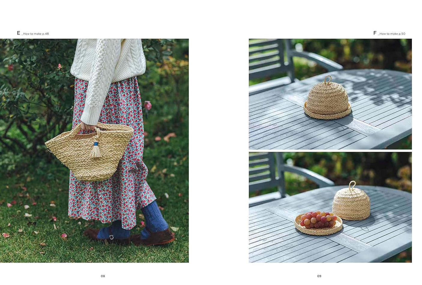 raffia craft basket and hat Japanese Craft Book