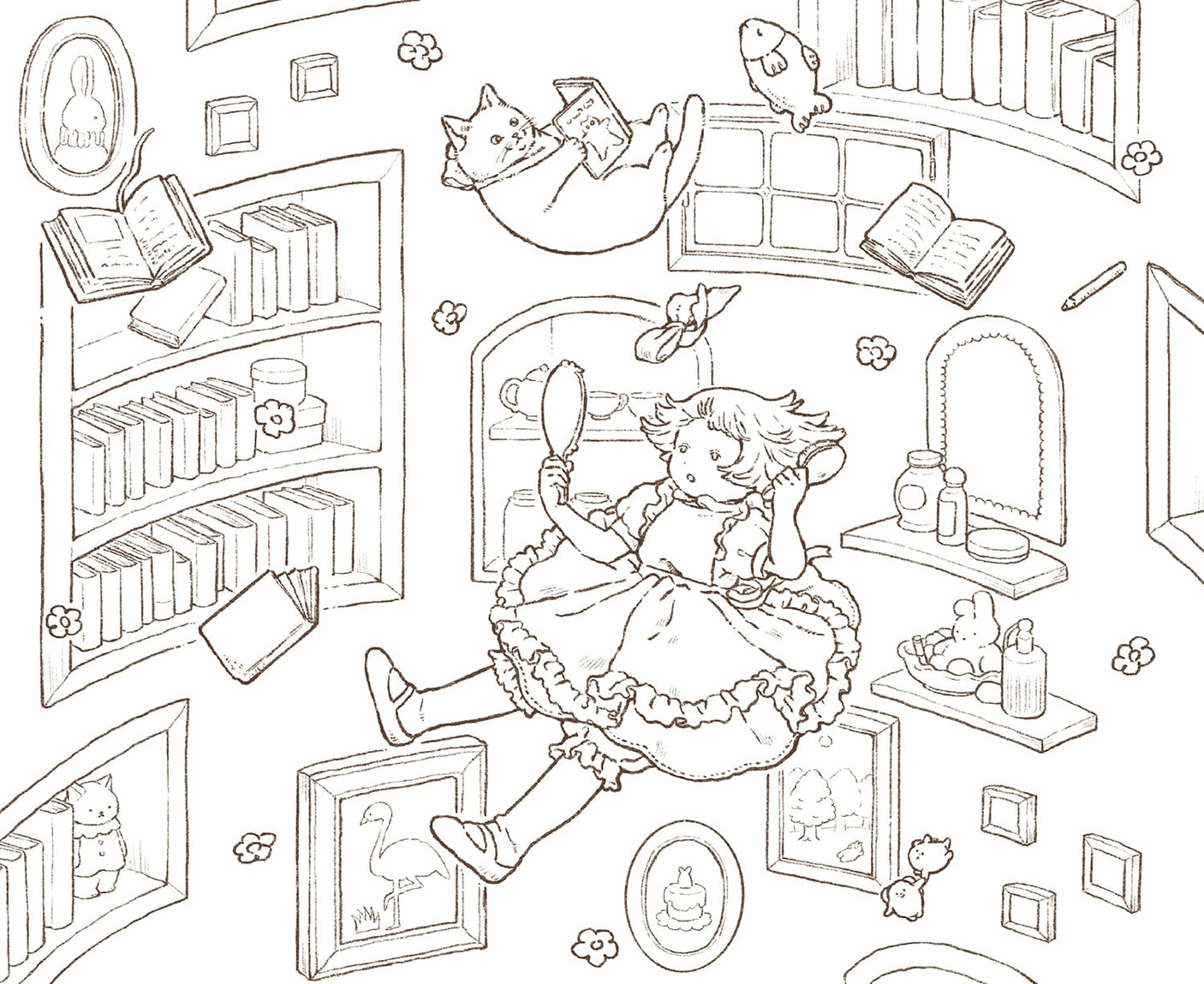 Alice and Dinah's Adventures in Wonderland: A Heart-Pounding Coloring Book Series - Japanese Craft Book