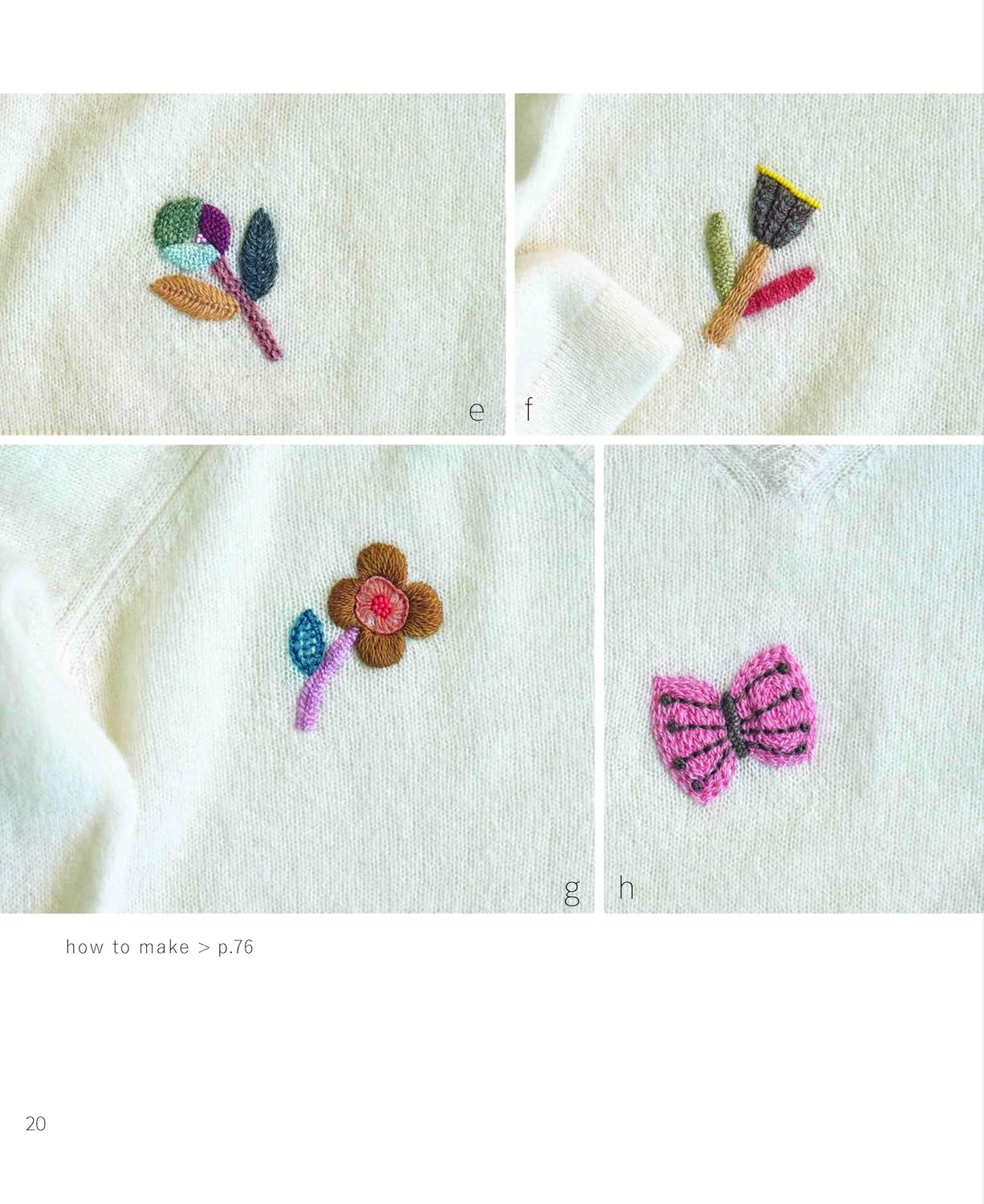 Flowers Blooming on Knitwear: Wool Embroidery with 50 Stitches - Japanese Craft Book