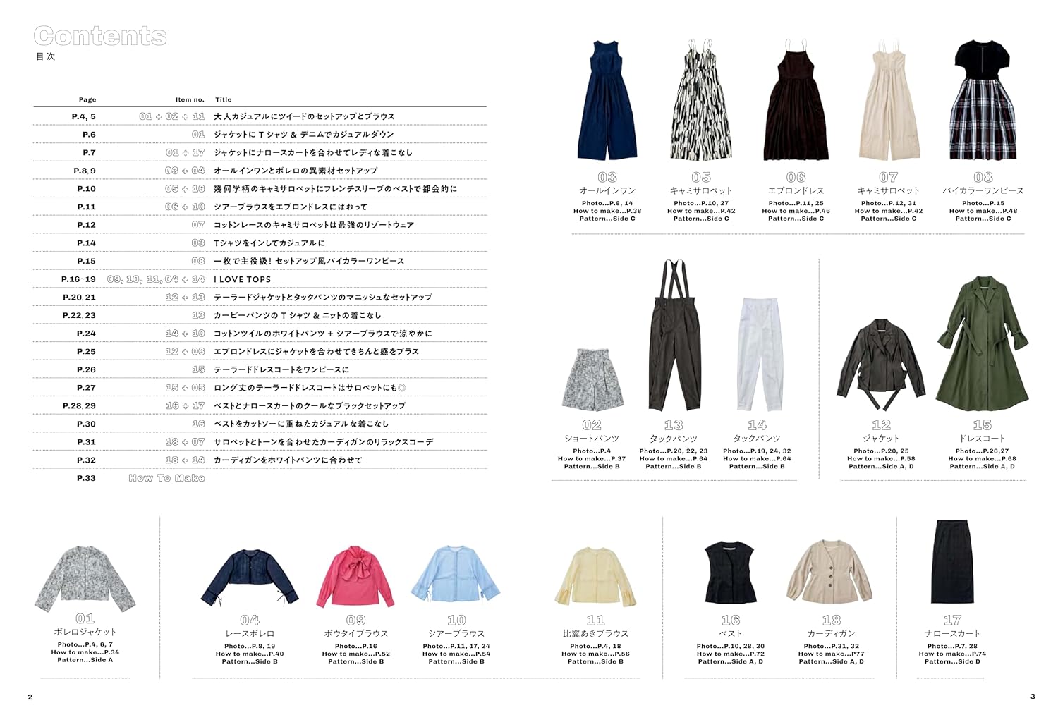 ユキサンプルセット A versatile setup Sewing Pattern Book Tomomi Yamaguchi 2nd book