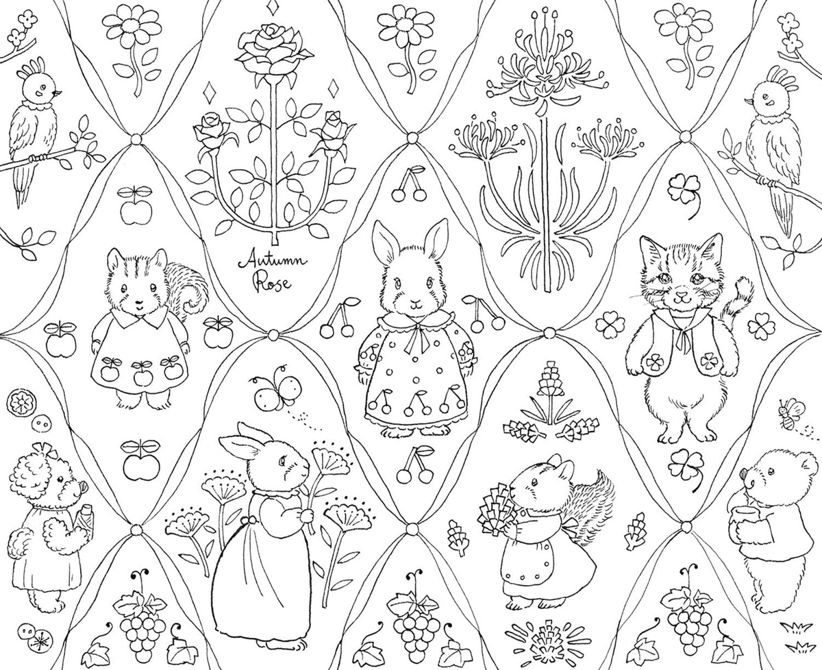 A rabbit family's life in a small house filled with flowers Japanese Craft Book