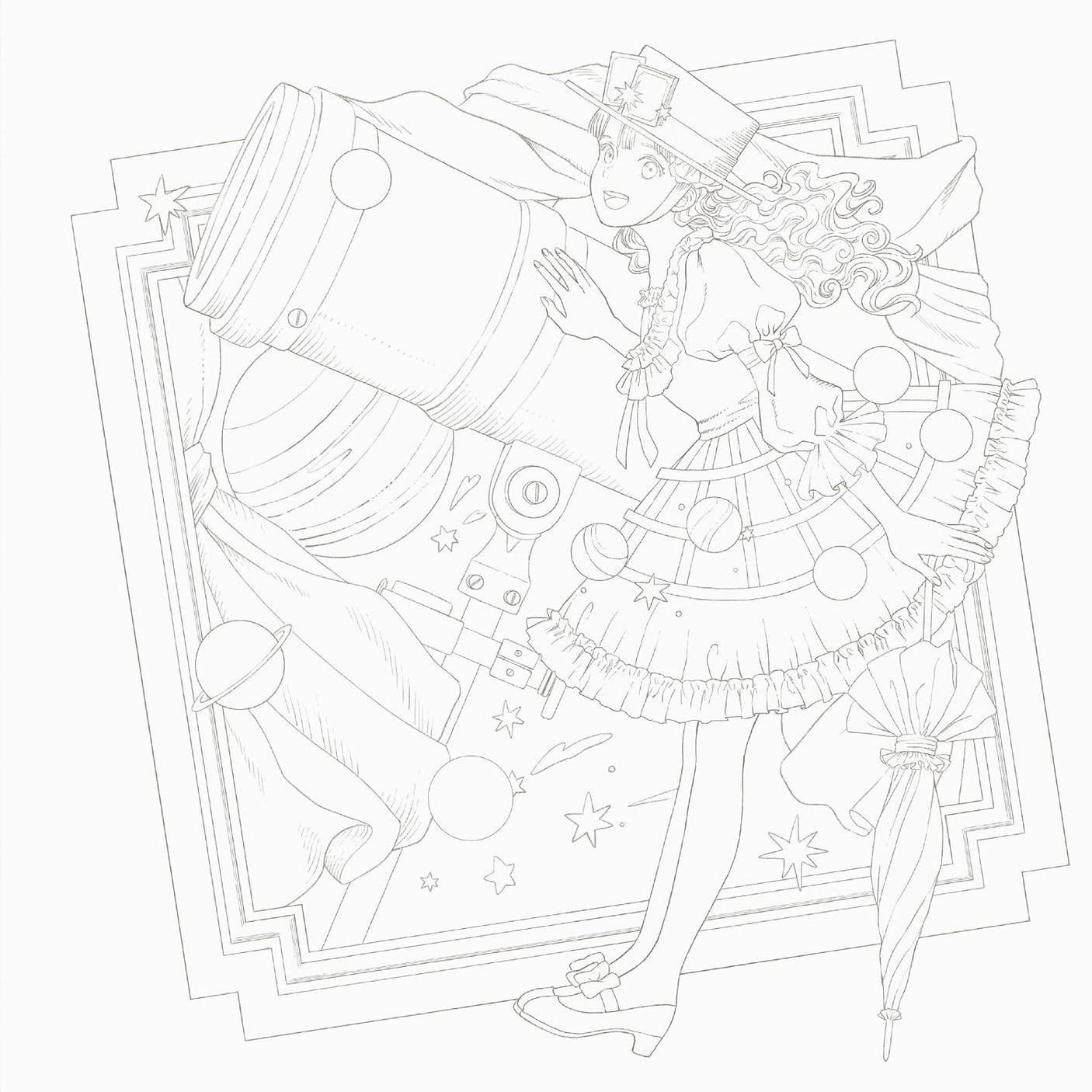 Fantasy Girl Museum: Black Forest Coloring Book - Japanese Craft Book