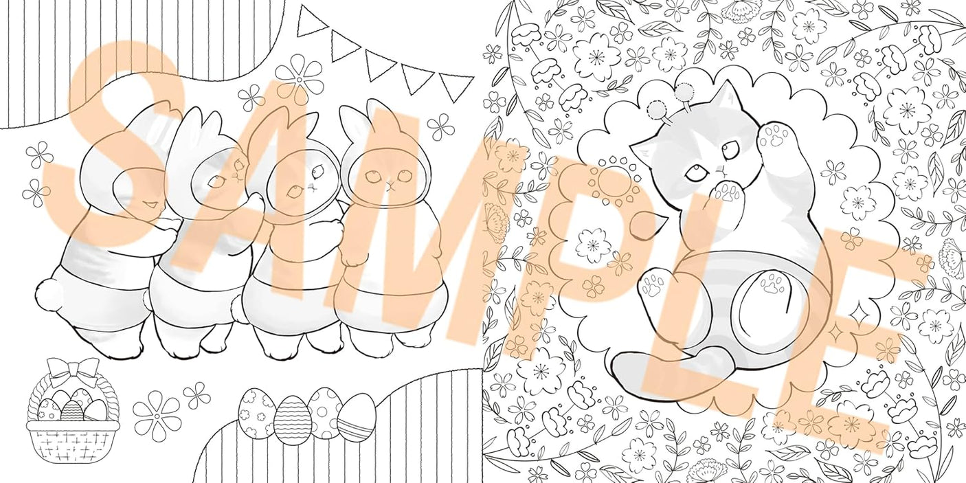 A relaxing coloring lesson book featuring fluffy kitties from mofusand - Japanese Craft Book
