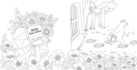 Coloring Book: Flowers and Animals' Travel Time - Japanese Coloring Book