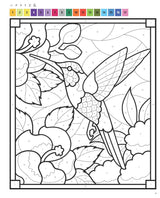 Stained Glass Style Puzzle Coloring Book - Japanese Craft Book
