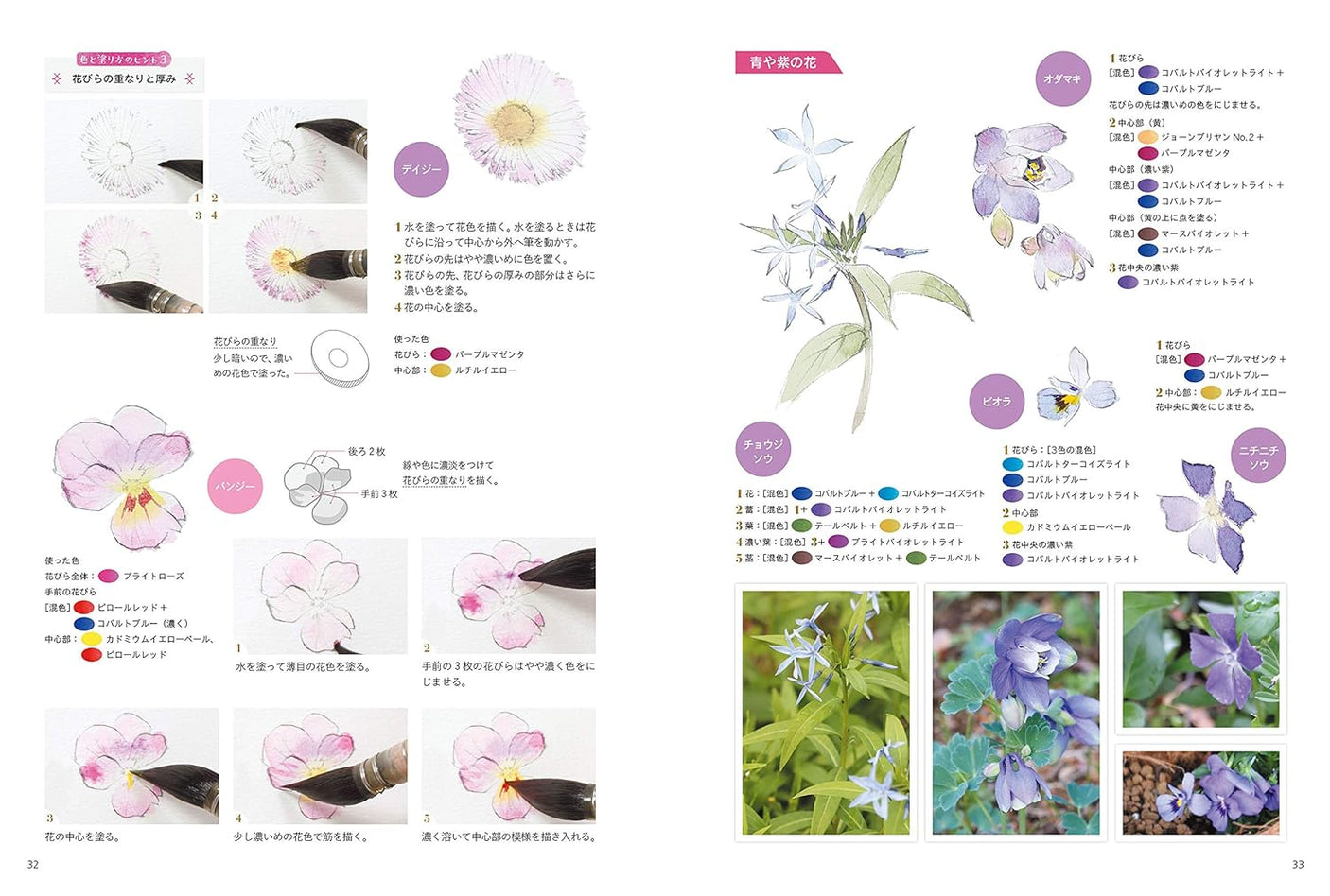 Start today with watercolor: drawing flowers - Japanese Craft Book