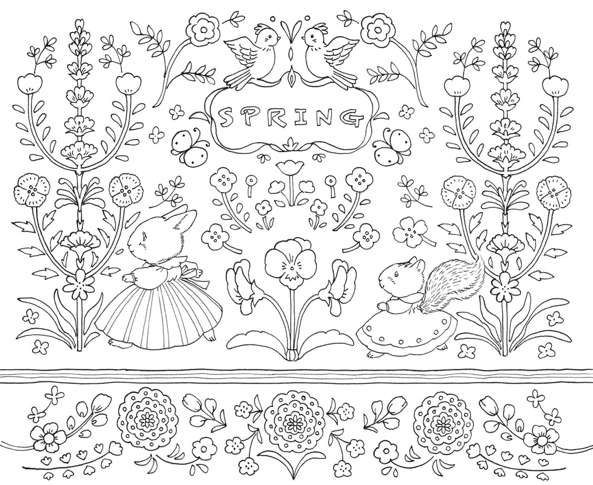 A rabbit family's life in a small house filled with flowers Japanese Craft Book