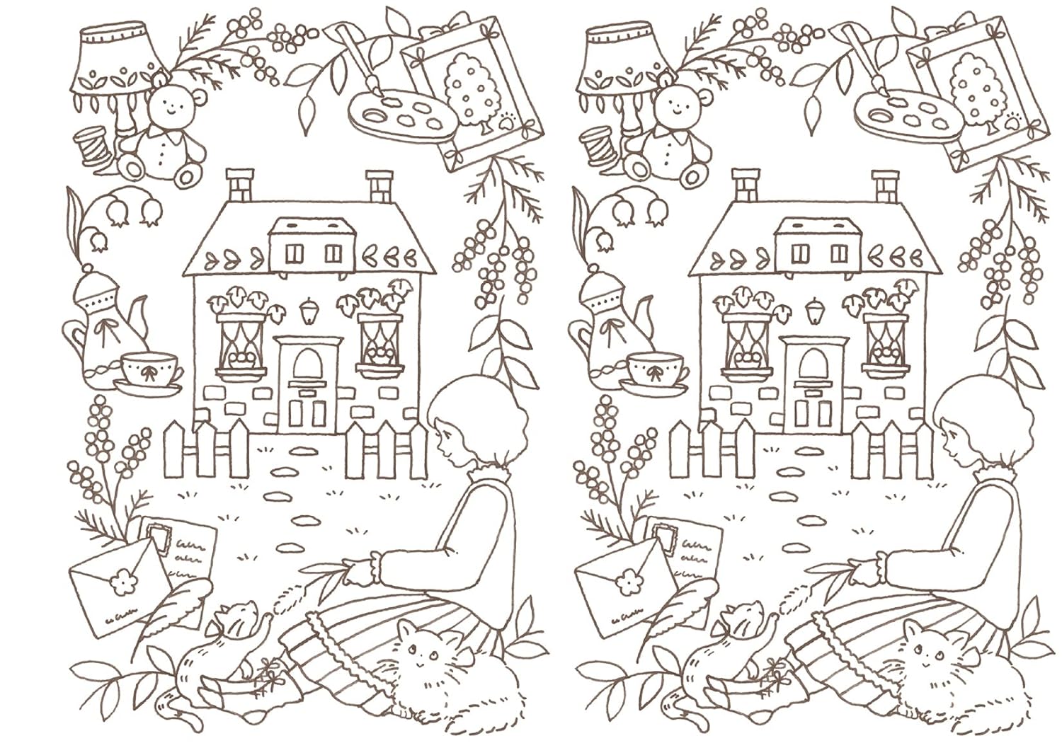 Eriy Twelve Months in a Dreaming Land POSTCARD Coloring book