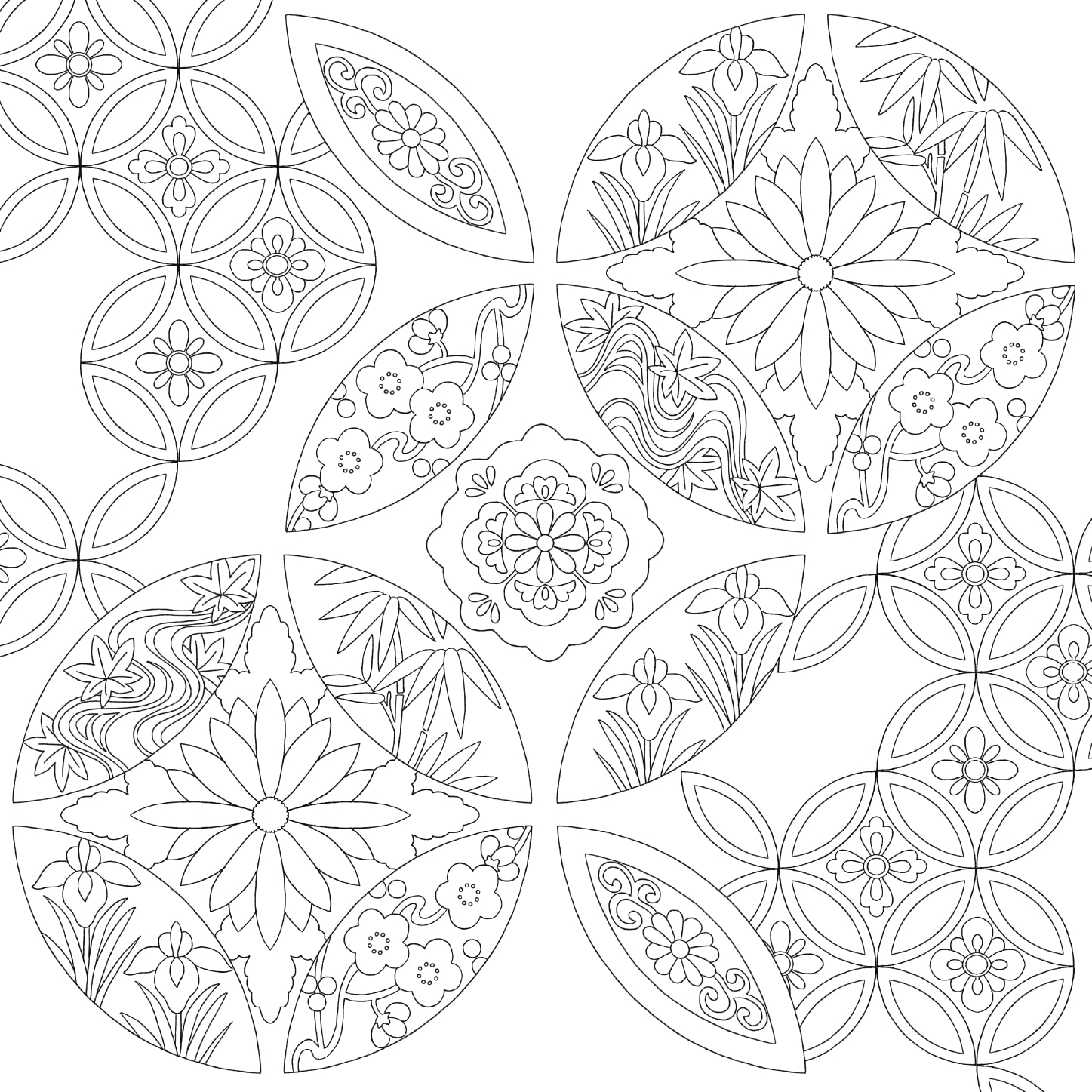 Coloring book: Japanese patterns that bring happiness - Japanese
