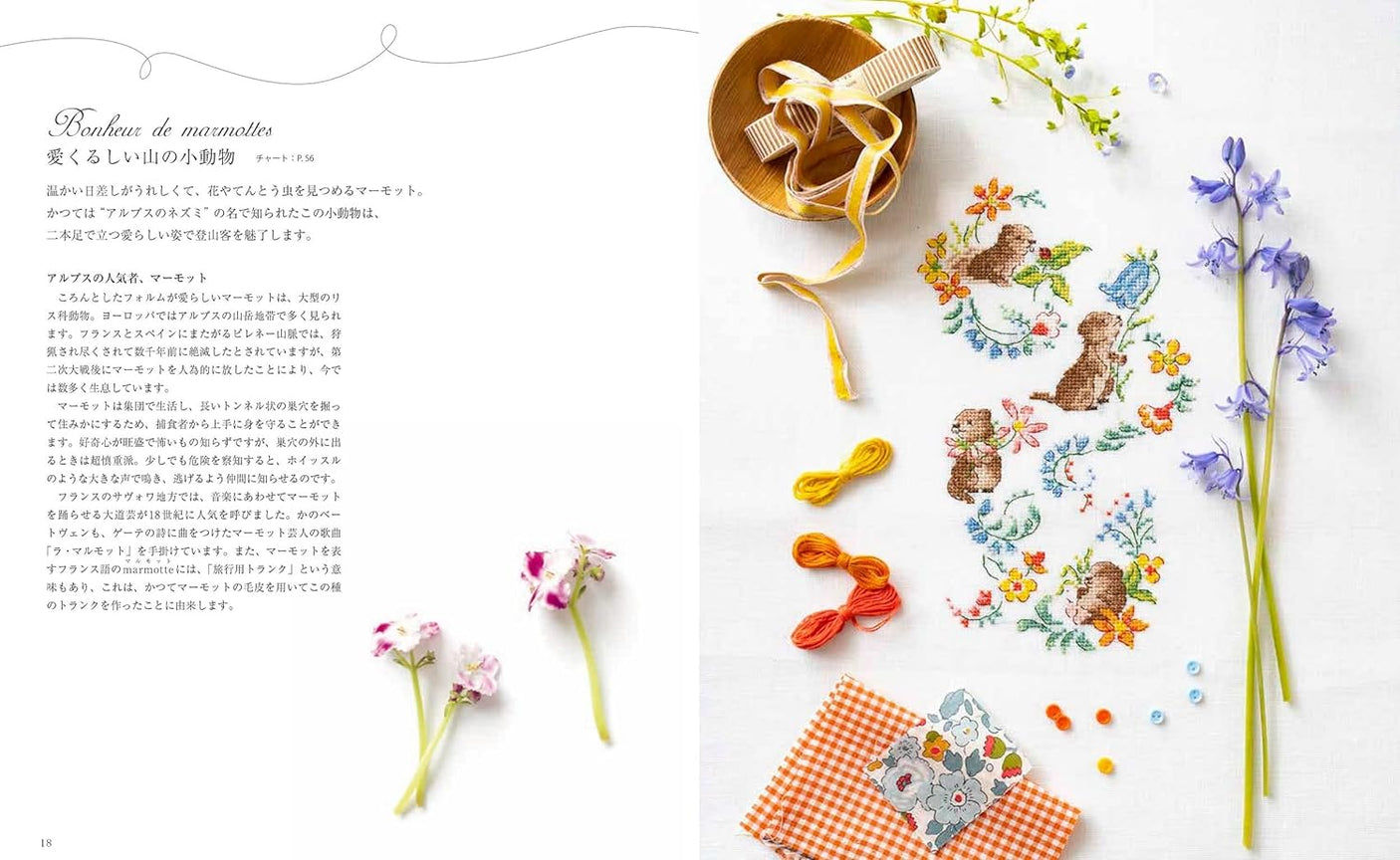 Cross-stitch featuring French nature: 350 motifs of vivid mountain scenery and vegetables Japanese Craft Book