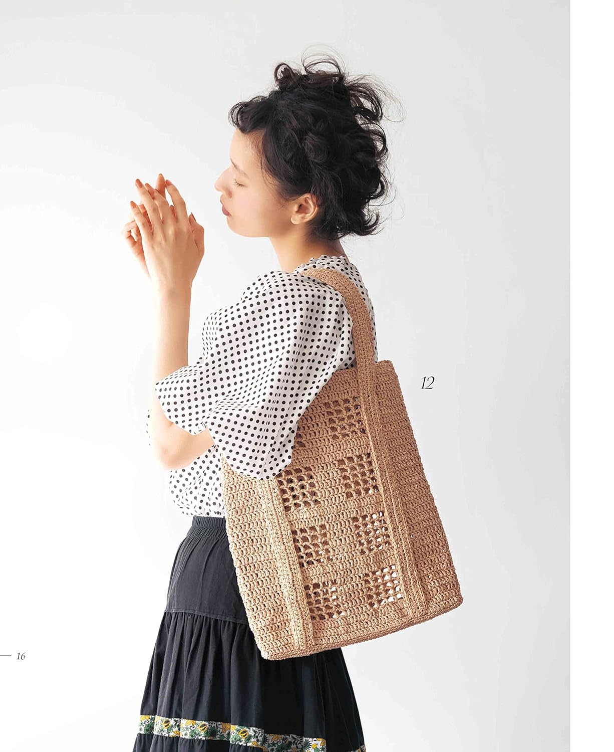 Crochet natural bags knitted in eco Andaliyah Japanese Craft Book bag basket Akemi Furuki - Japanese Craft Book