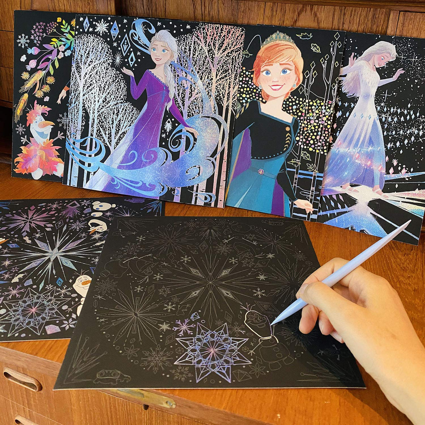 Disney Frozen 2 Japanese Healing Scratch Art Book - Japanese Craft Book