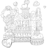 A beautiful coloring book with a story: A romantic journey Japanese Coloring Book