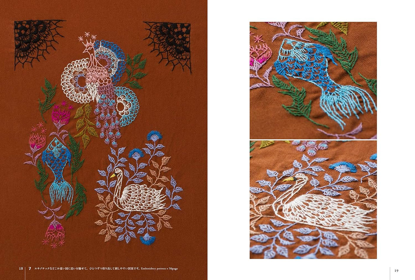 Embroidery Garden Flowers embroidered like embroidered cloth Japanese Craft Book