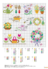 Easy cross stitch (3) with one point and border - 152 patterns that can be used in various ways - Japanese Craft Book