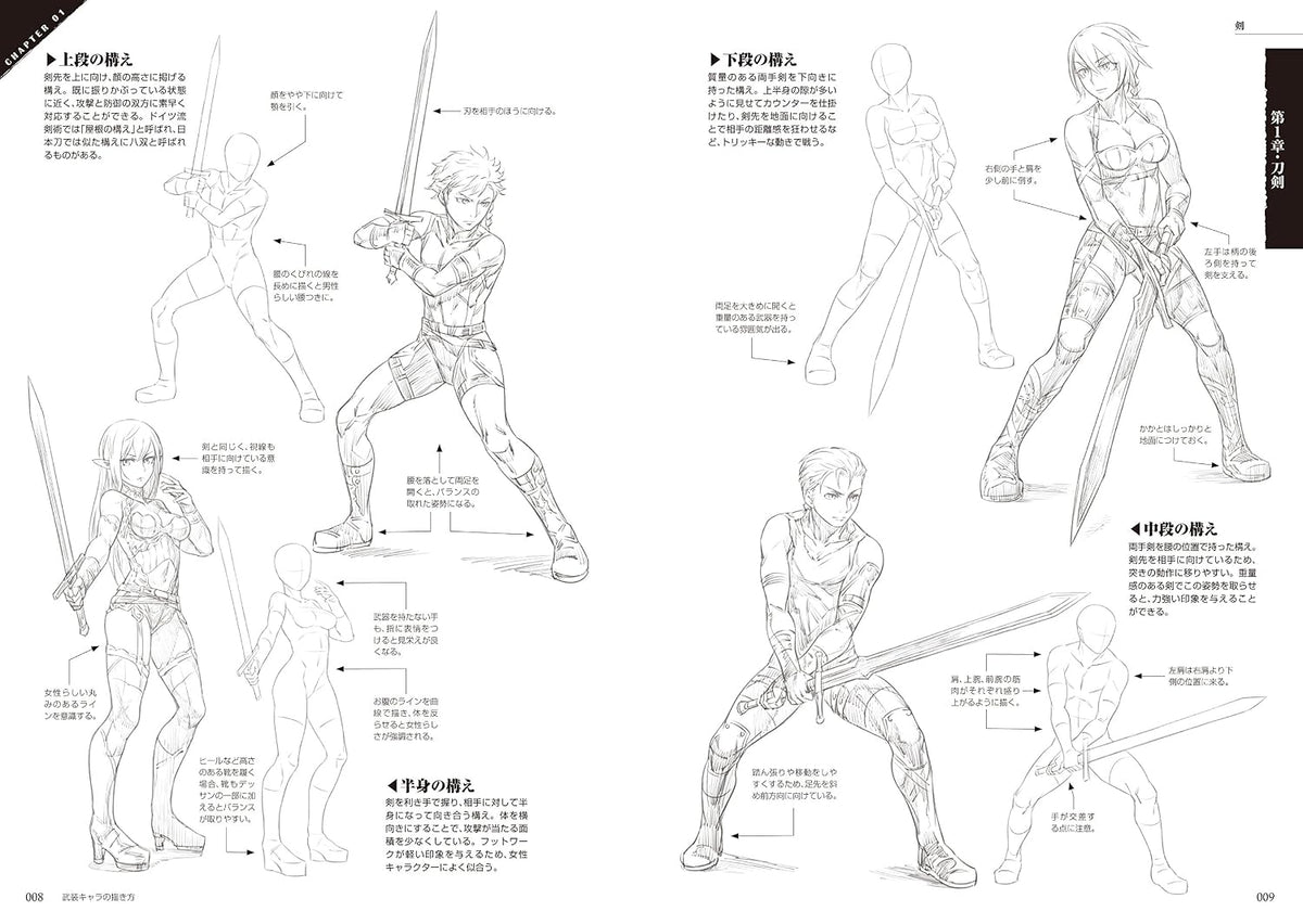 How to draw armed characters (Kosaido Manga Studio) - Japanese Craft Book