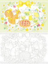 A coloring POSTCARD BOOK of 12 months of dreams, enchanted by the magic of "kawaii" - Japanese Coloring Book