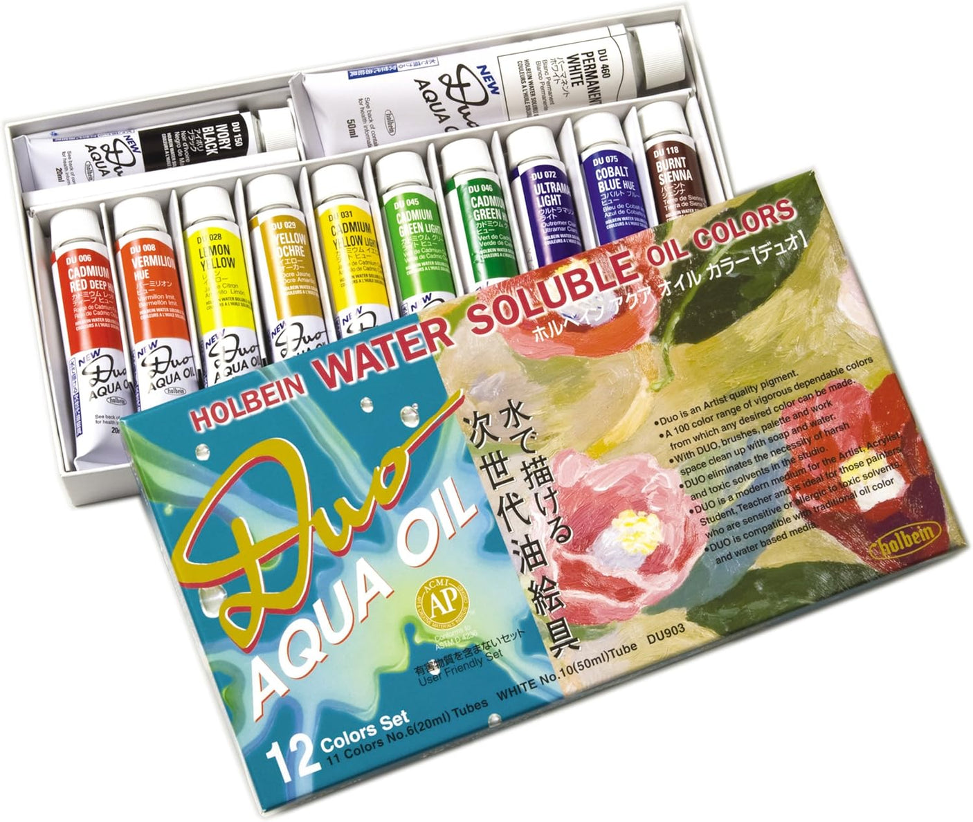 Holbein Aqua Oil Color 12 color set Water Soluble DUO DU903 (20ml 12 colors ) Japan