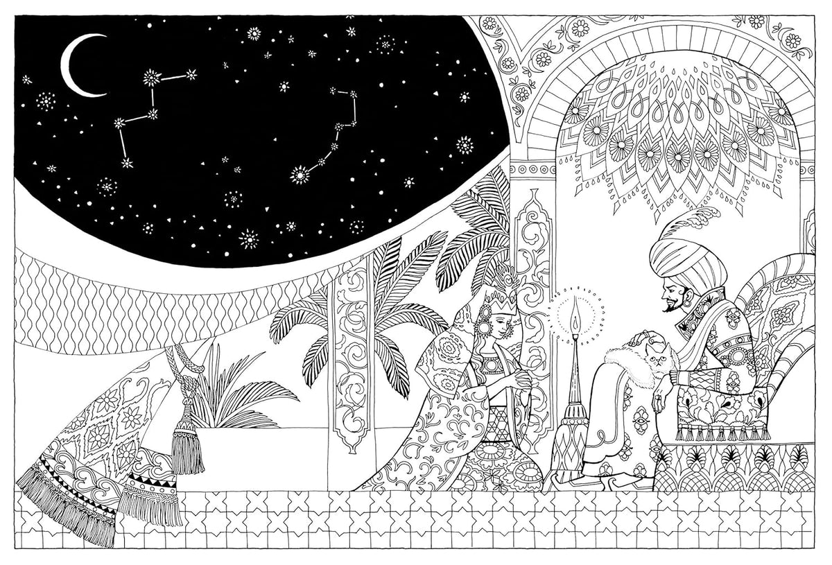 Arabian Nights Sleepless Nights Coloring Book - Japanese Coloring Book