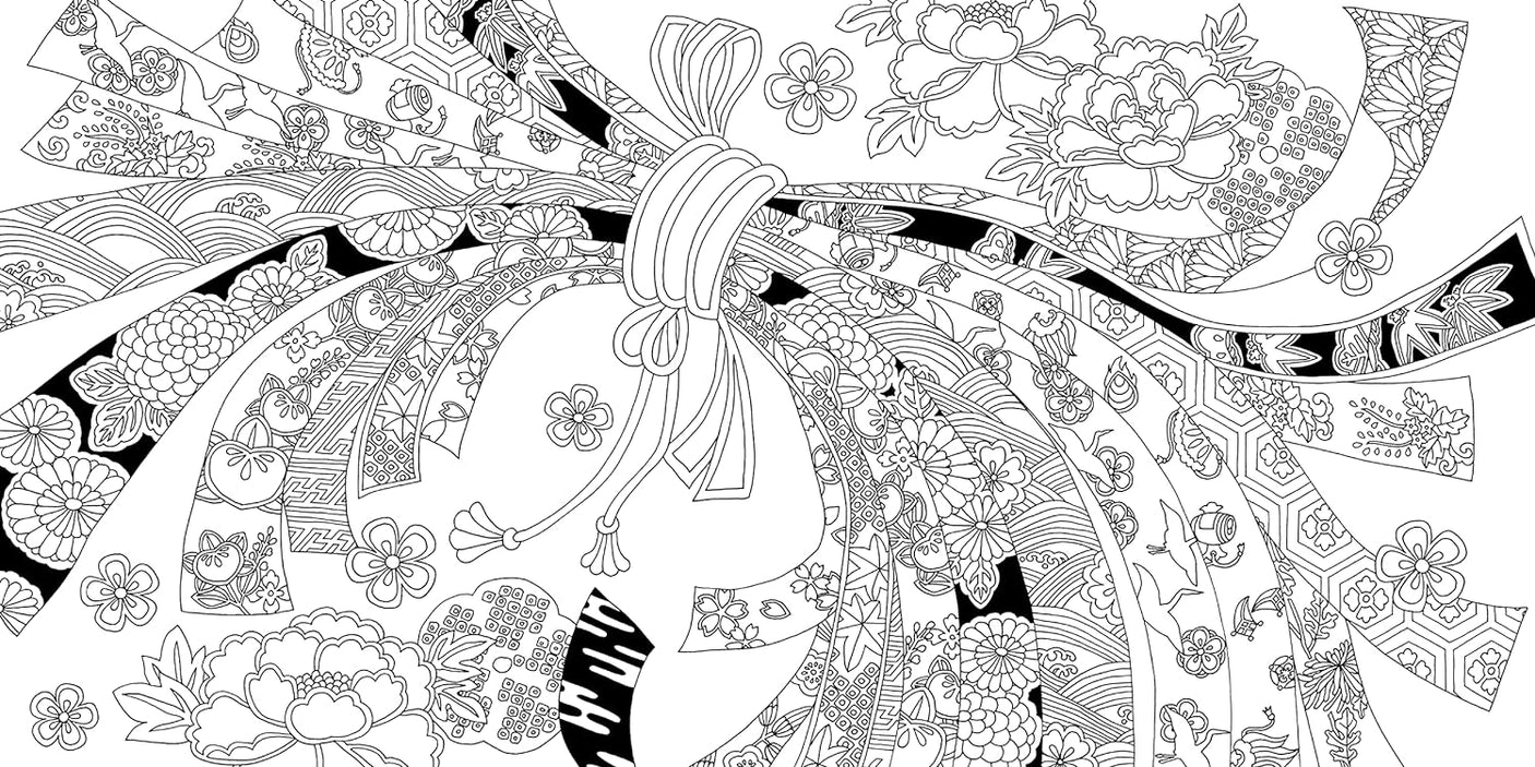 Coloring book: Japanese patterns that bring happiness Japanese Coloring Book