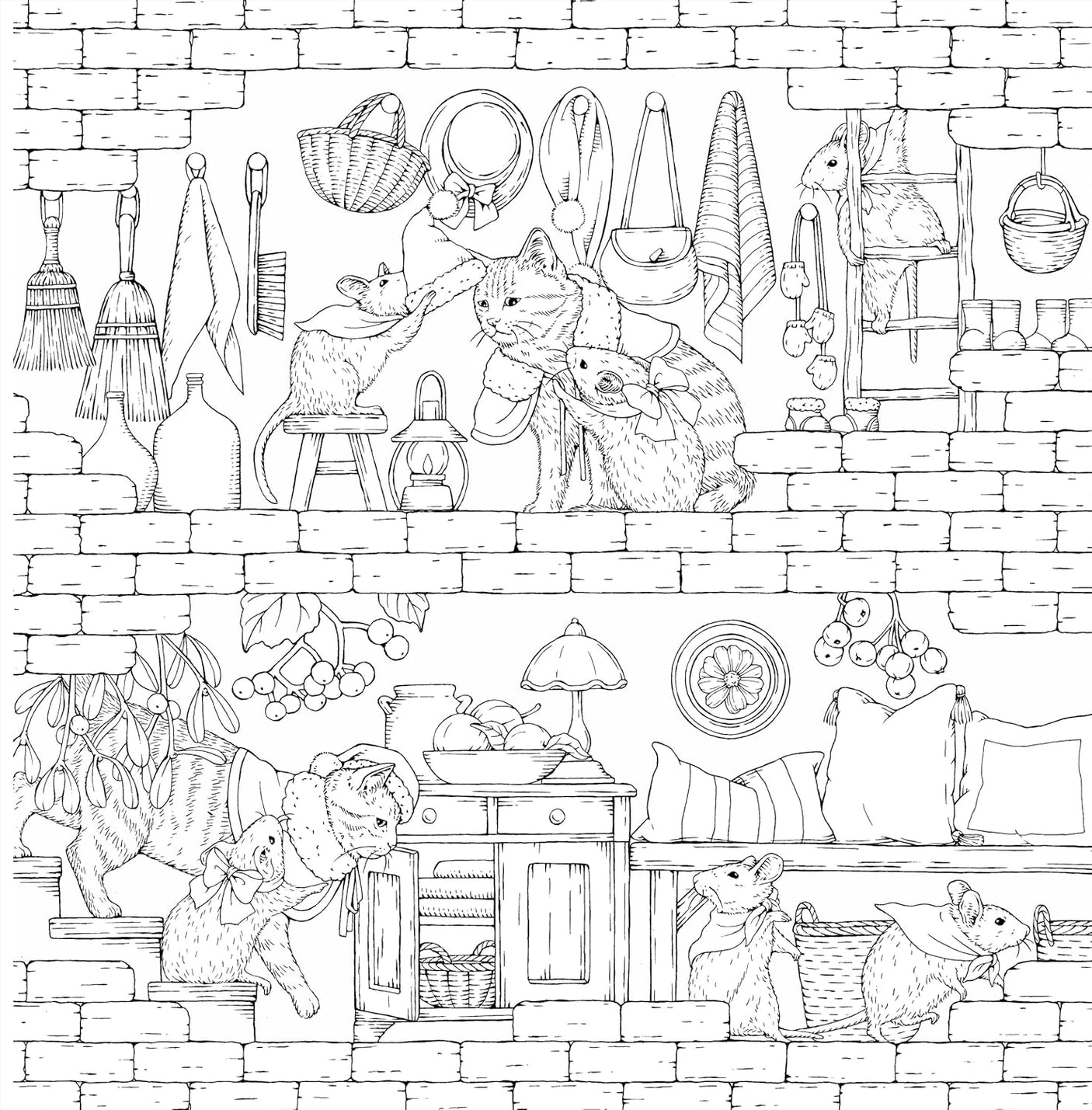 Follow in Leon's footsteps - A coloring book about a journey through the seasons with a cat - Japanese Craft Book