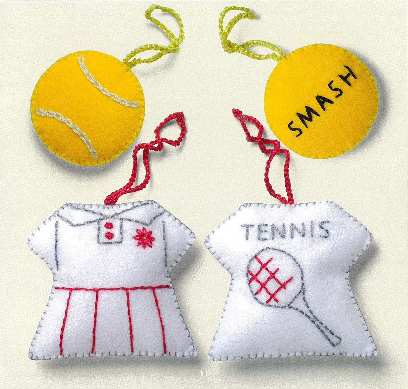 Club activity support charm made with felt from Pipon Japanese Craft Book