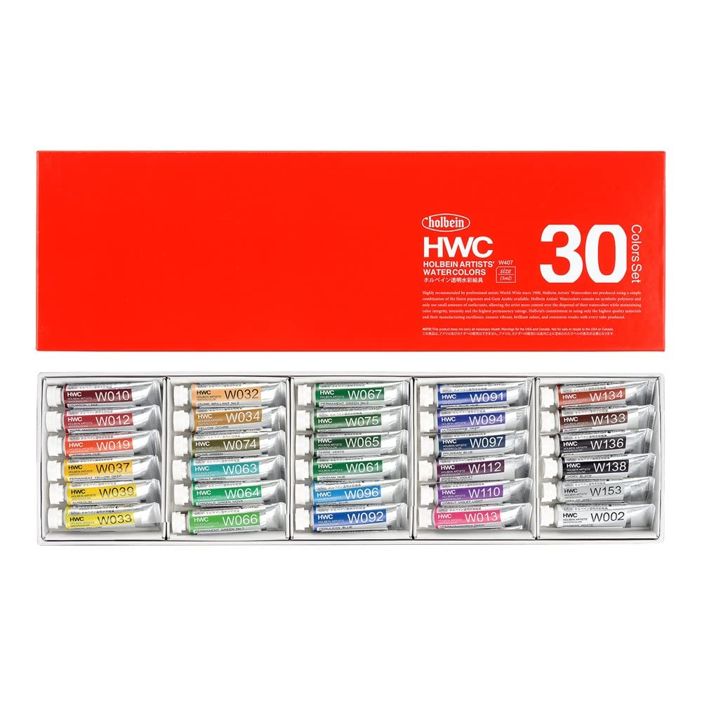 Holbein Transparent Watercolor Paint 30 Color Set 5mL - Japan coloring